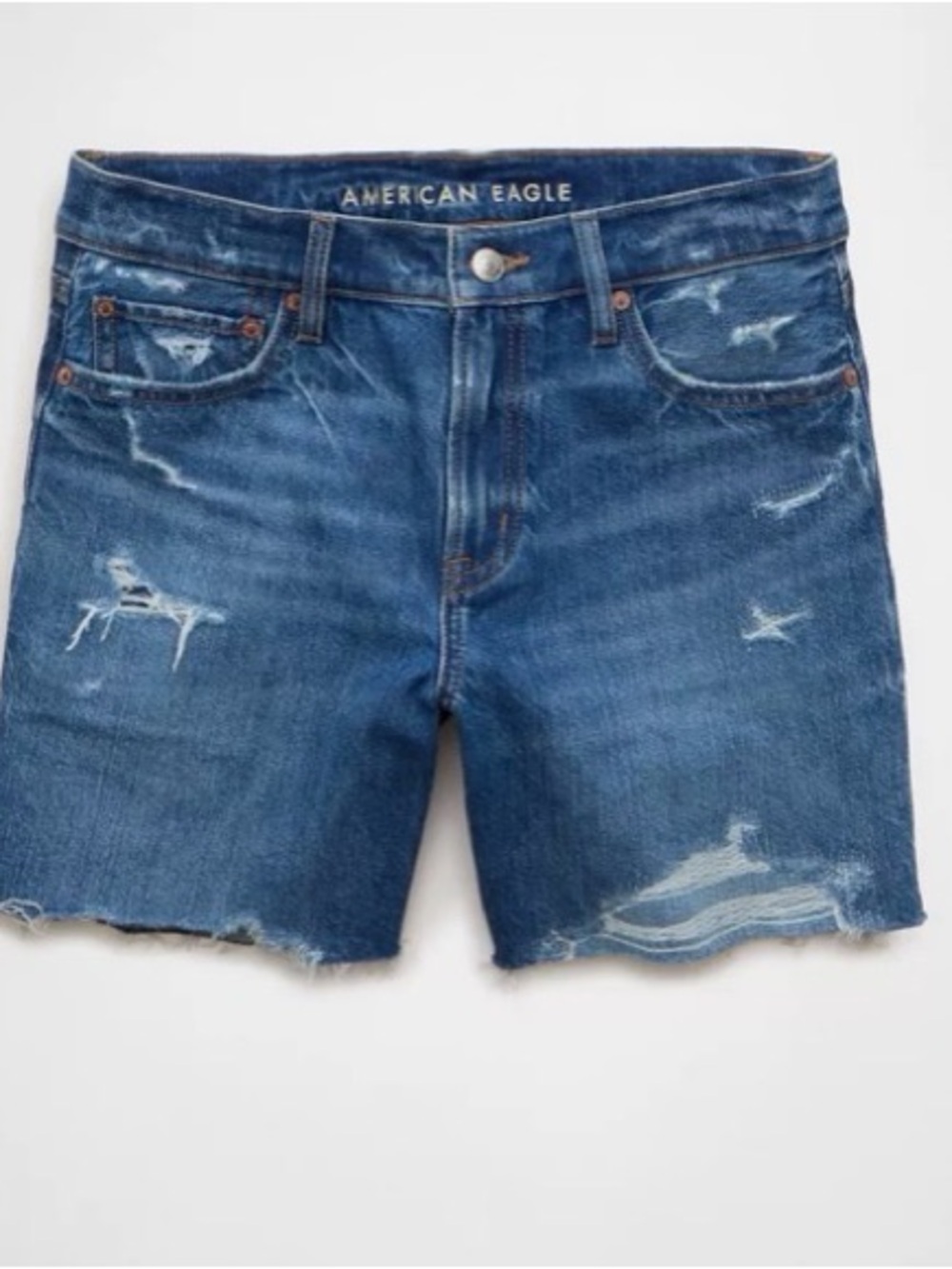 American Eagle Outfitters Distressed Blue Denim Jean Shorts